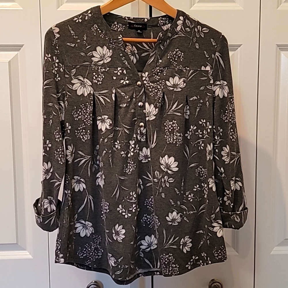 COCOMO | Grey Floral top | M